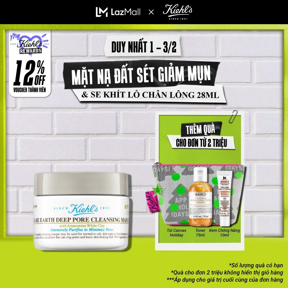 Mặt nạ đất sét Kiehl's Rare Earth Deep Pore Cleansing Masque 28ml