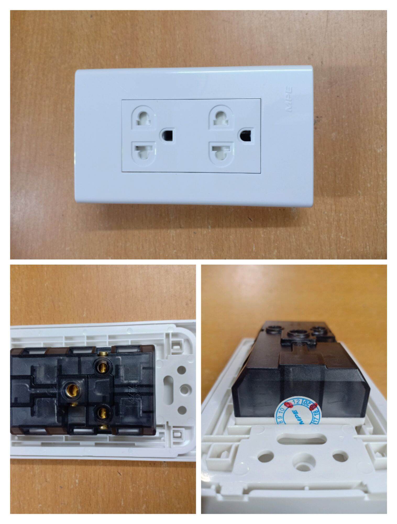 [compo bộ ổ cắm đôi 3 chấu mpe]