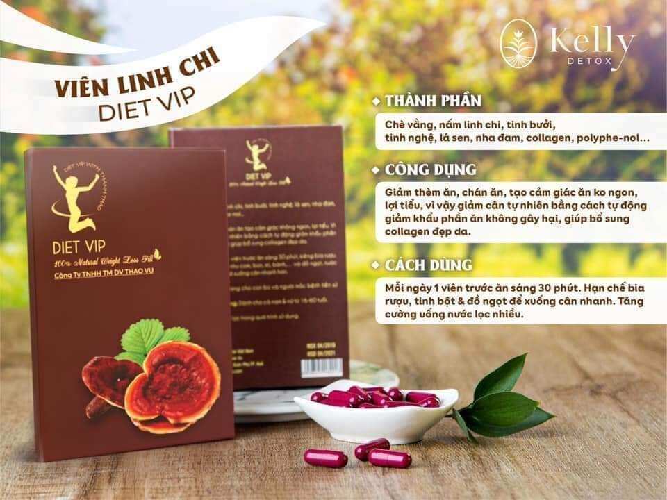 [ Hàng chính hãng- Giảm 2-3kg/10 ngày] Hộp 10 viên giảm Cân Diet vip,  Giảm cân an toàn ,Giảm mỡ bụng.