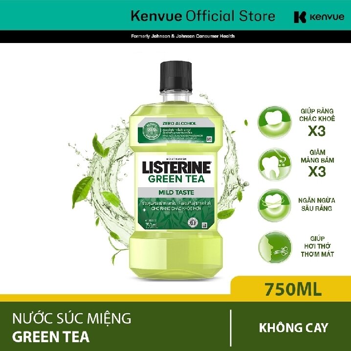 Nước súc miệng Listerine Trà xanh 750ml-250m