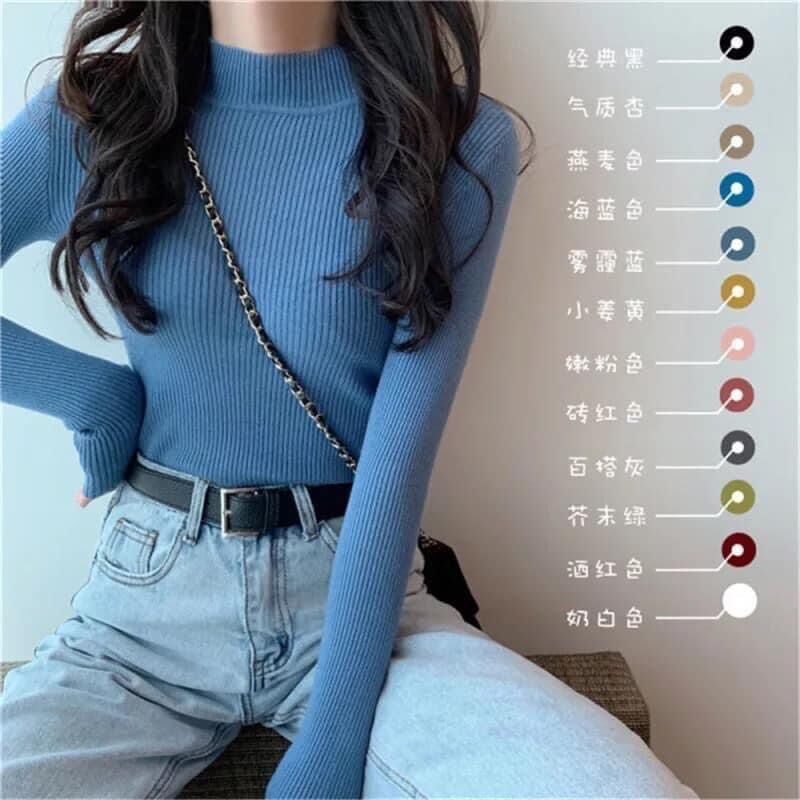 Áo len tăm cổ 3 phân hàng chuẩn Quảng Châu