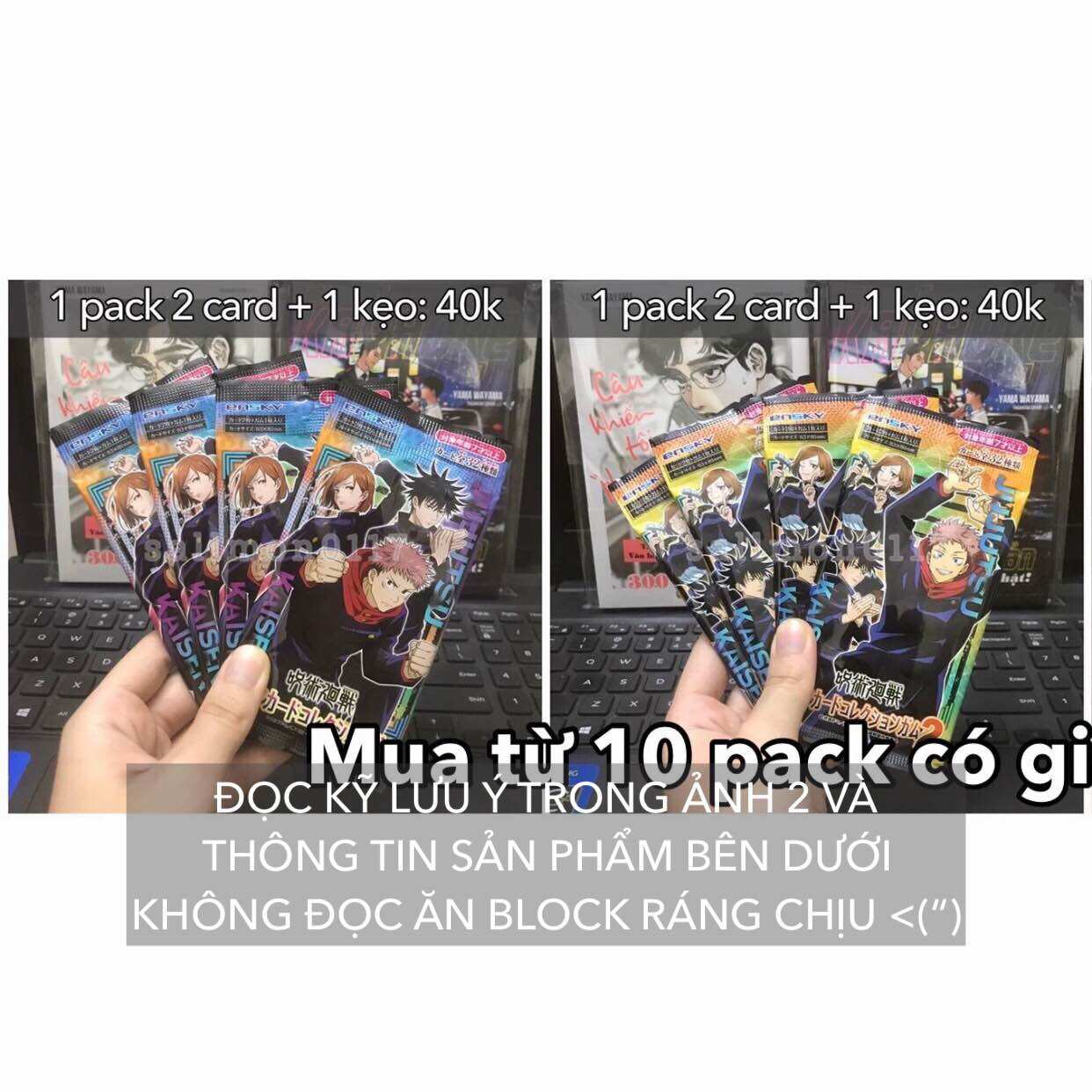 Pack Clear Card 1 2 Jujutsu Kaisen gói thẻ nhân phẩm random Chú Thuật Hồi Chiến JJK
