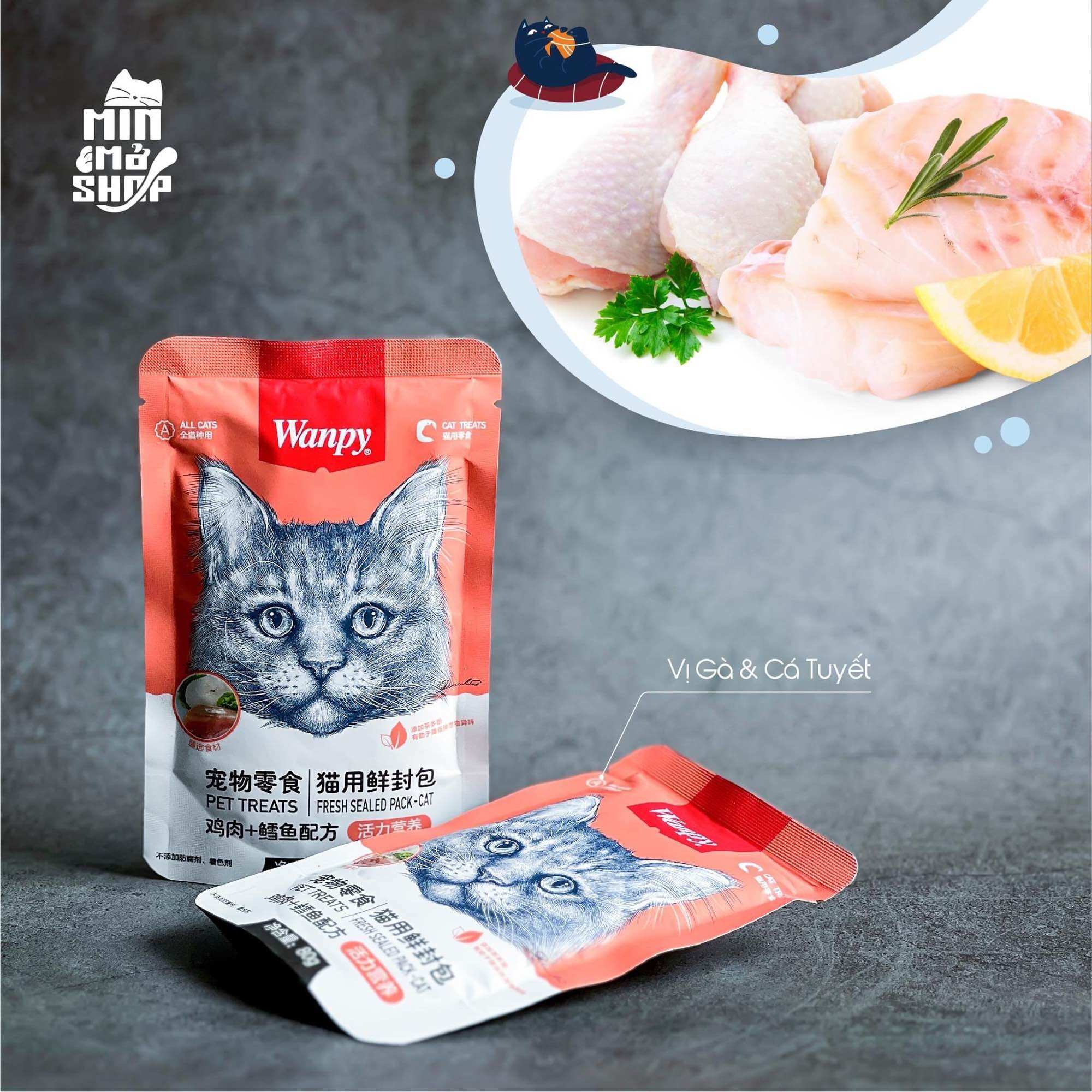 PATE WANPY DẠNG ƯỚT CHO MÈO GÓI 80G