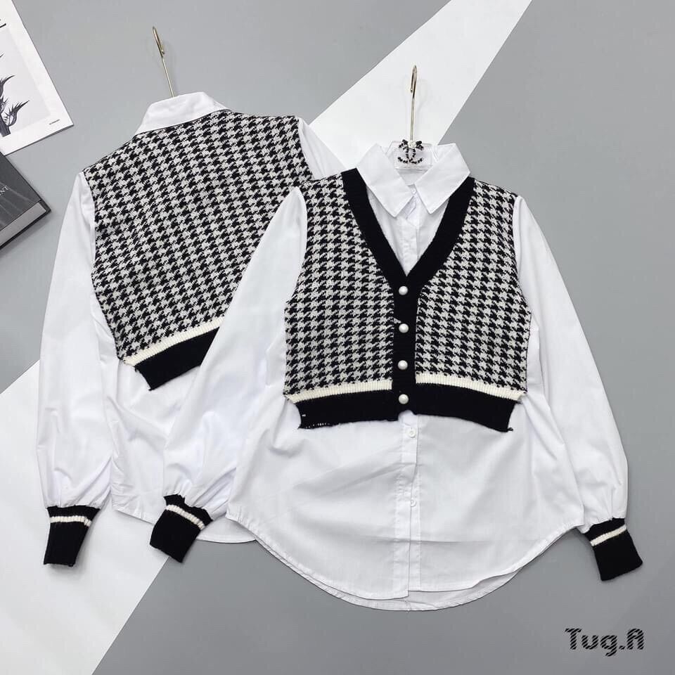 Áo ghile phối sơmi