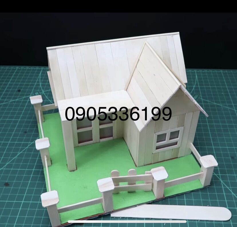 Nhà mô hình que kem handmade