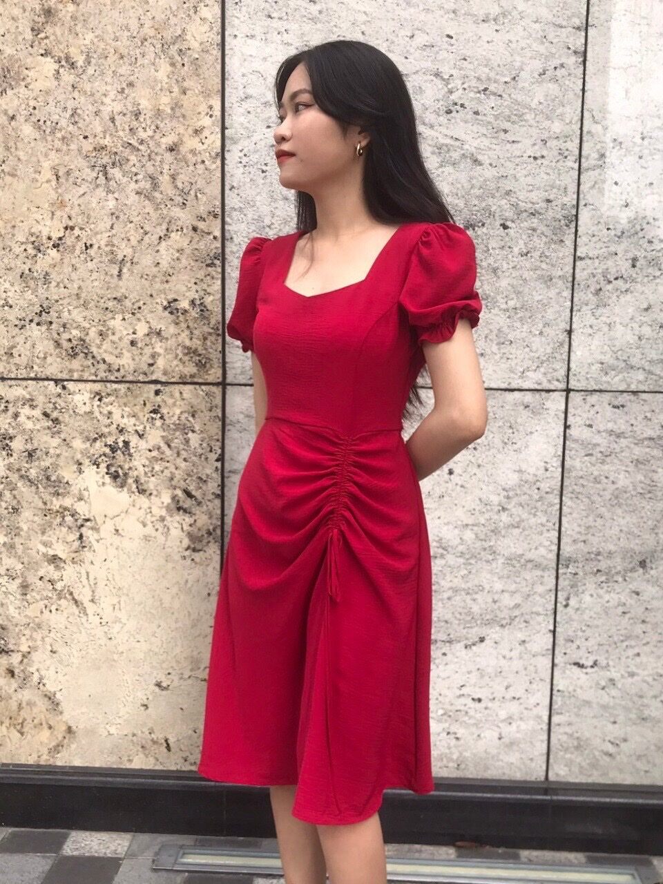 Đầm đi chơi - Đầm rút dây - Haebaragi