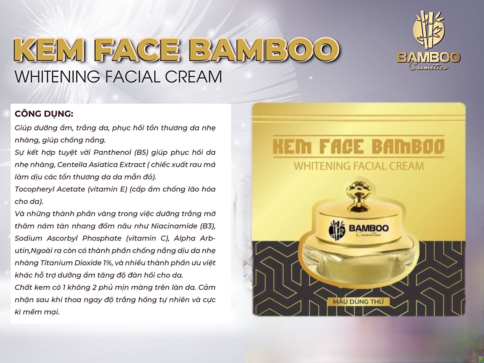 Kem Face Bamboo- Gói Mini