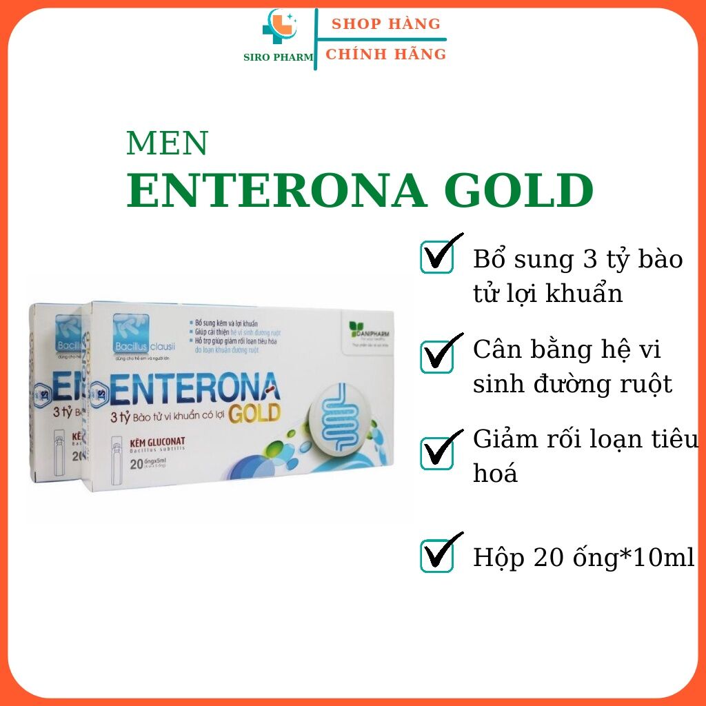 Men tiêu hóa Enterona Gold 3 tỷ bào tử lợi khuẩn kết hợp Kẽm, giảm rối loạn tiêu hóa giúp hệ tiêu hóa khỏe mạnh