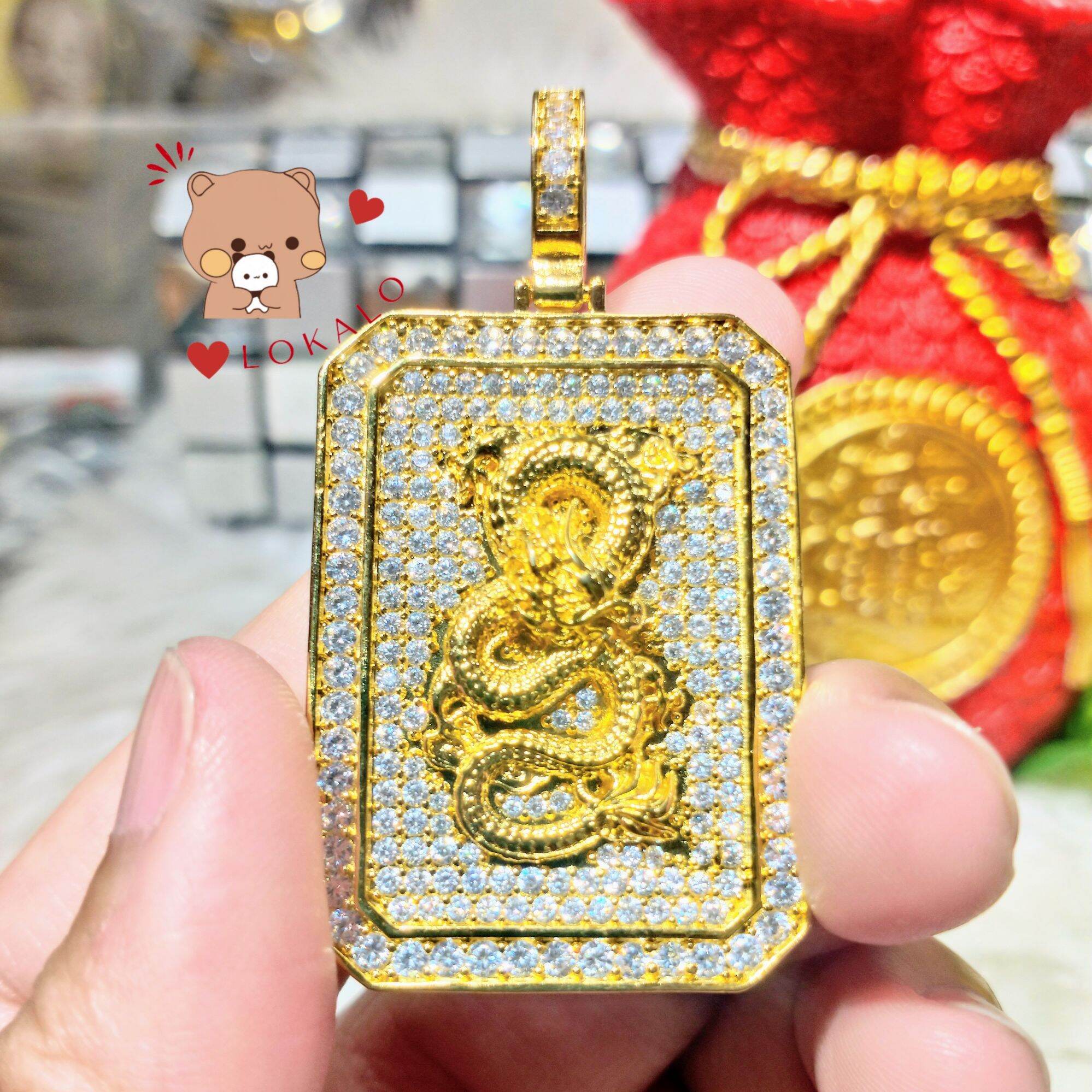 Mặt dây chuyền rồng nam chạm khắc đá tinh xảo - đeo như đại gia trúng độc đắc - lokalo 26922