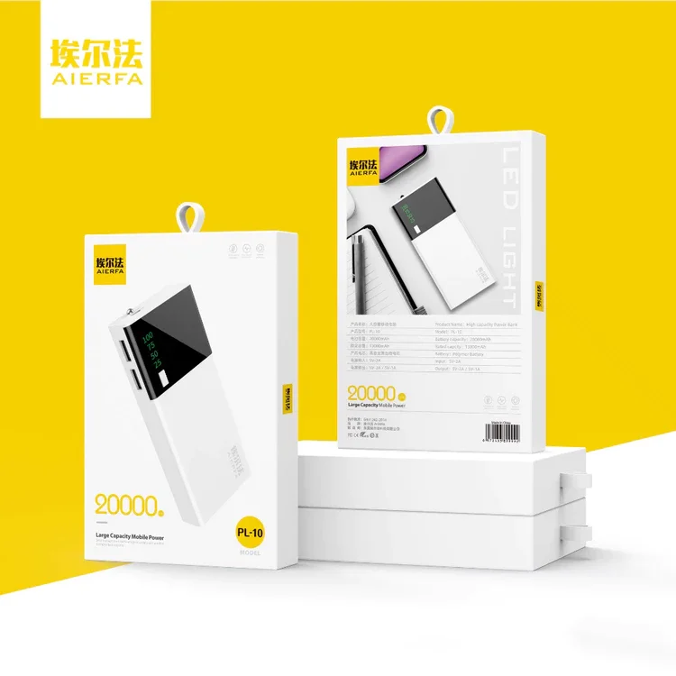 Đèn pin kiêm sạc pin dự phòng AERFA 20000mAh dung lượng lớn cho smartphone
