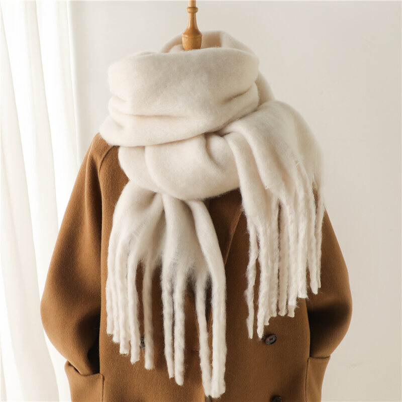 Mùa đông scarf dành cho nữ cashmere ấm solid khăn choàng pashmina wraps nữ dày soft big khăn choàng cổ long