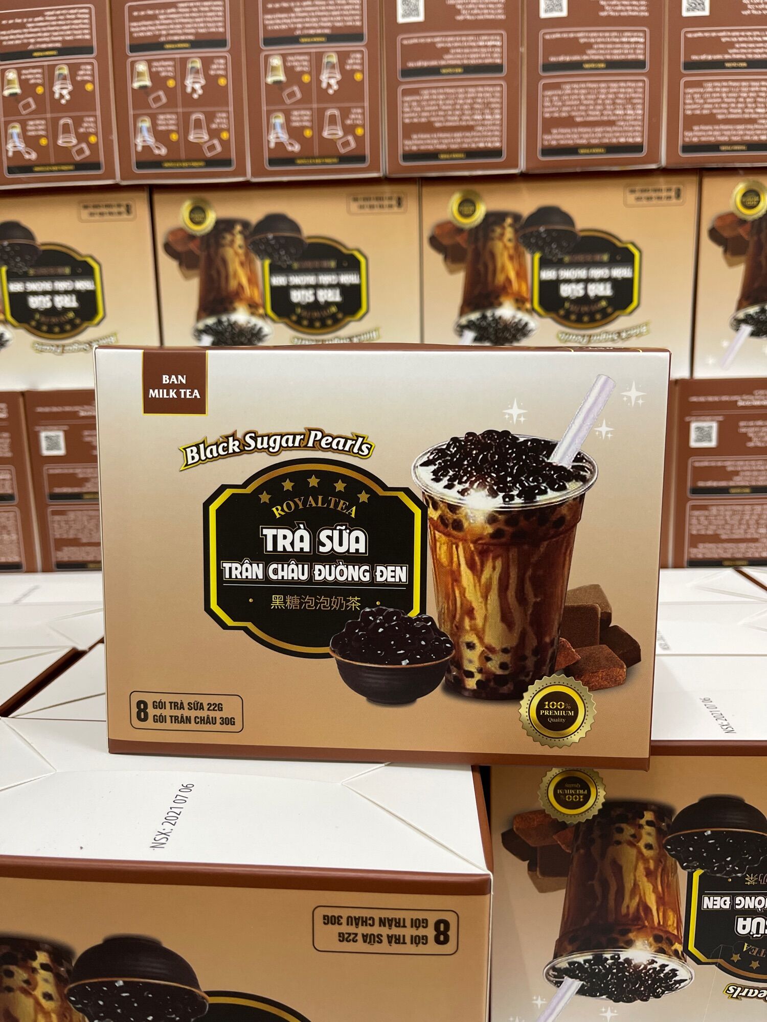 Combo 2 hộp trà sữa loại to 8tép trà sữa+ 8 tép trân châu: sản phẩm được cung cấp công ty cổ phần bản coffee