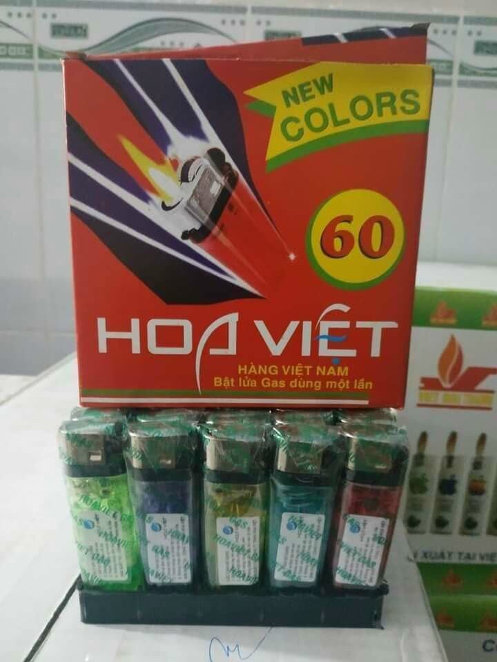 Quẹt ga_bật lửa bọc đá Hoa Việt 60