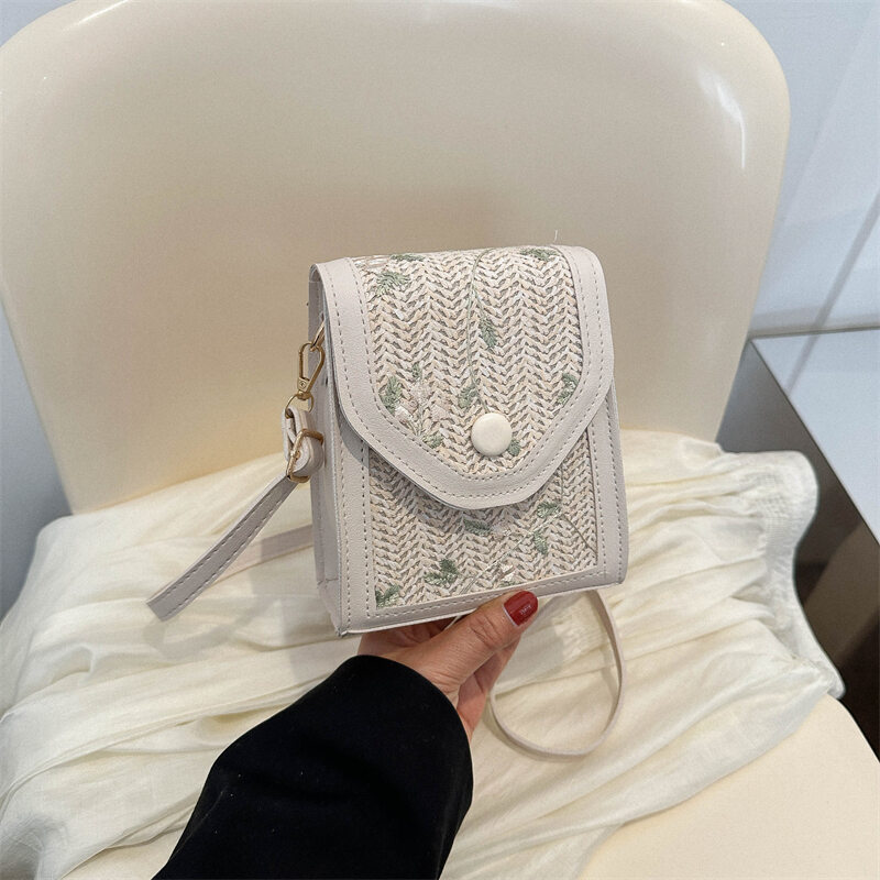 Túi Đeo Chéo Vuông Nhỏ Thời Trang Cho Nữ Túi Đeo Chéo Dệt Hình Chữ V Túi Đựng Điện Thoại Di Động Túi Đeo Chéo Đa Năng Túi Đeo Vai Thường Ngày