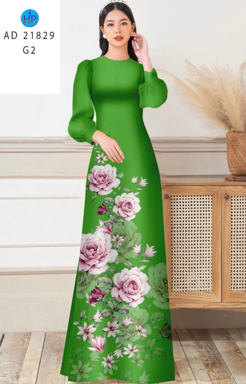 Vải áo dài in hoa 3D lụa cao cấp