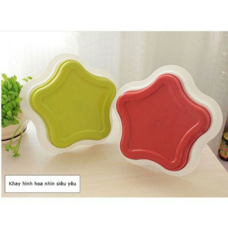 Khay úp ly, cốc hình hoa 6 trụ