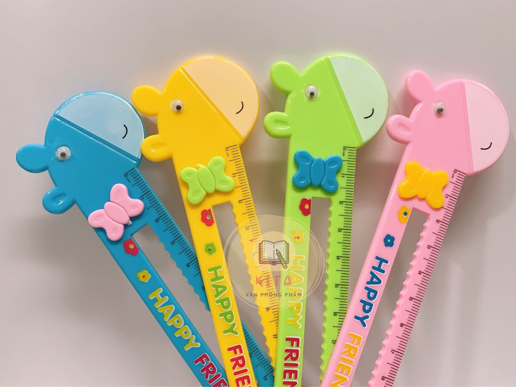 Thước kẻ nhựa kiểu con hươu 15cm