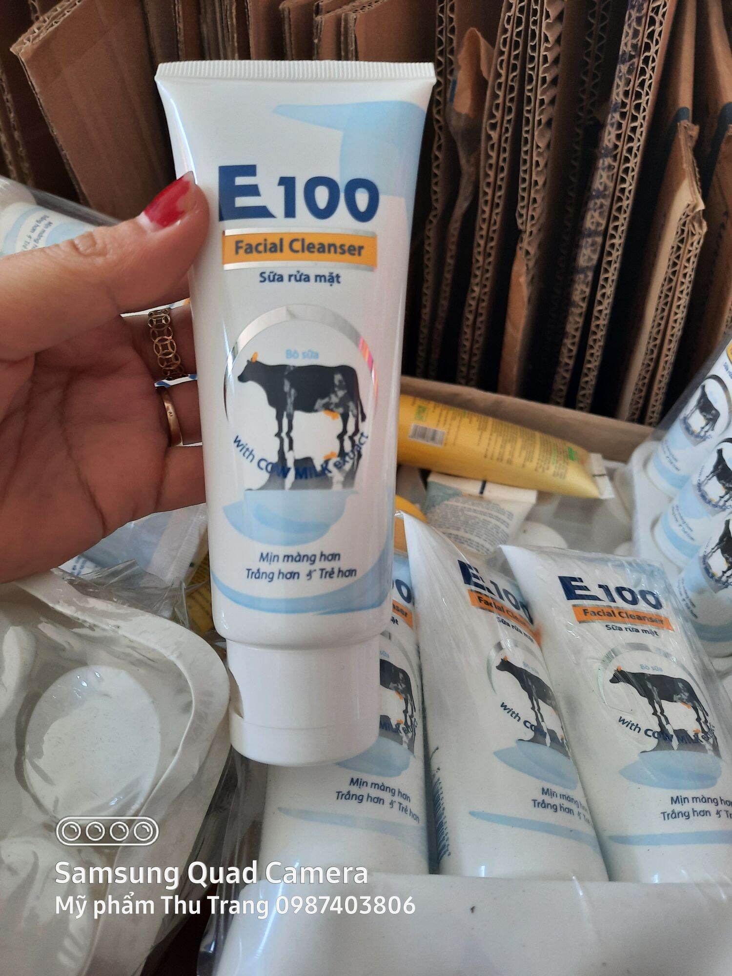 sỉ lốc 6 chai Sữa Rửa mặt E100 con Bò lớn 80ml