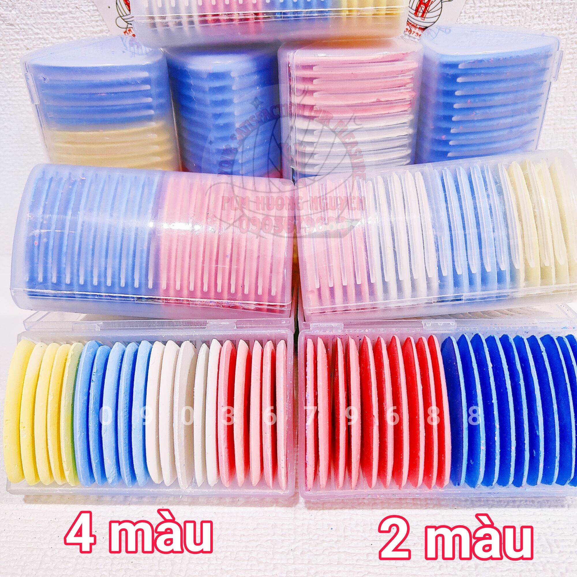 Phấn may hộp nhựa, phấn vẽ lên vải phấn siêu nhẹ nhập (hộp 20 viên)