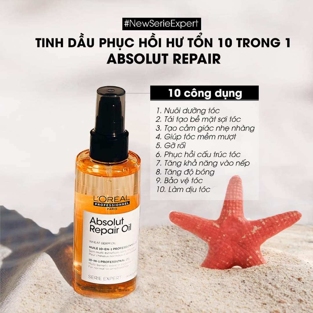 Tinh dầu serum phục hồi tóc loreal absolute repair lipidium 3 tác động 50ml