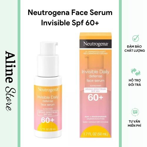 Tinh Chất Chống Nắng Cho Da Mặt Neutrogena Invisible Daily Defense Face Serum Sunscreen SPF60+ 50ml