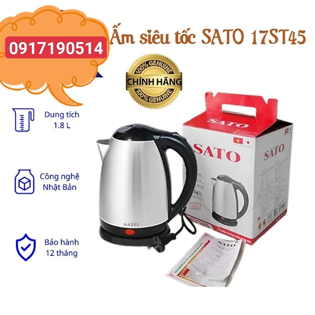 * ấm siêu tốc inox sato 17st45