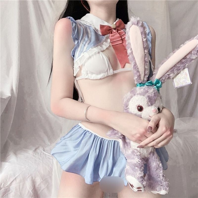 (kèm video thật) Set váy cosplay học sinh con thỏ sexy dễ thương
