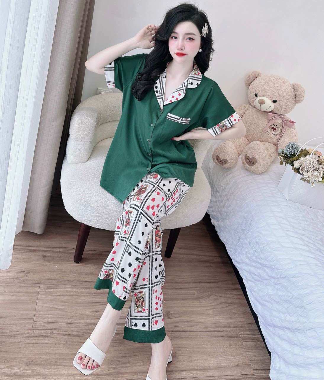 (50-90kg) Đồ Bộ Bigsize Lụa Xước Cao Cấp - Chất Đẹp - Sang Trọng