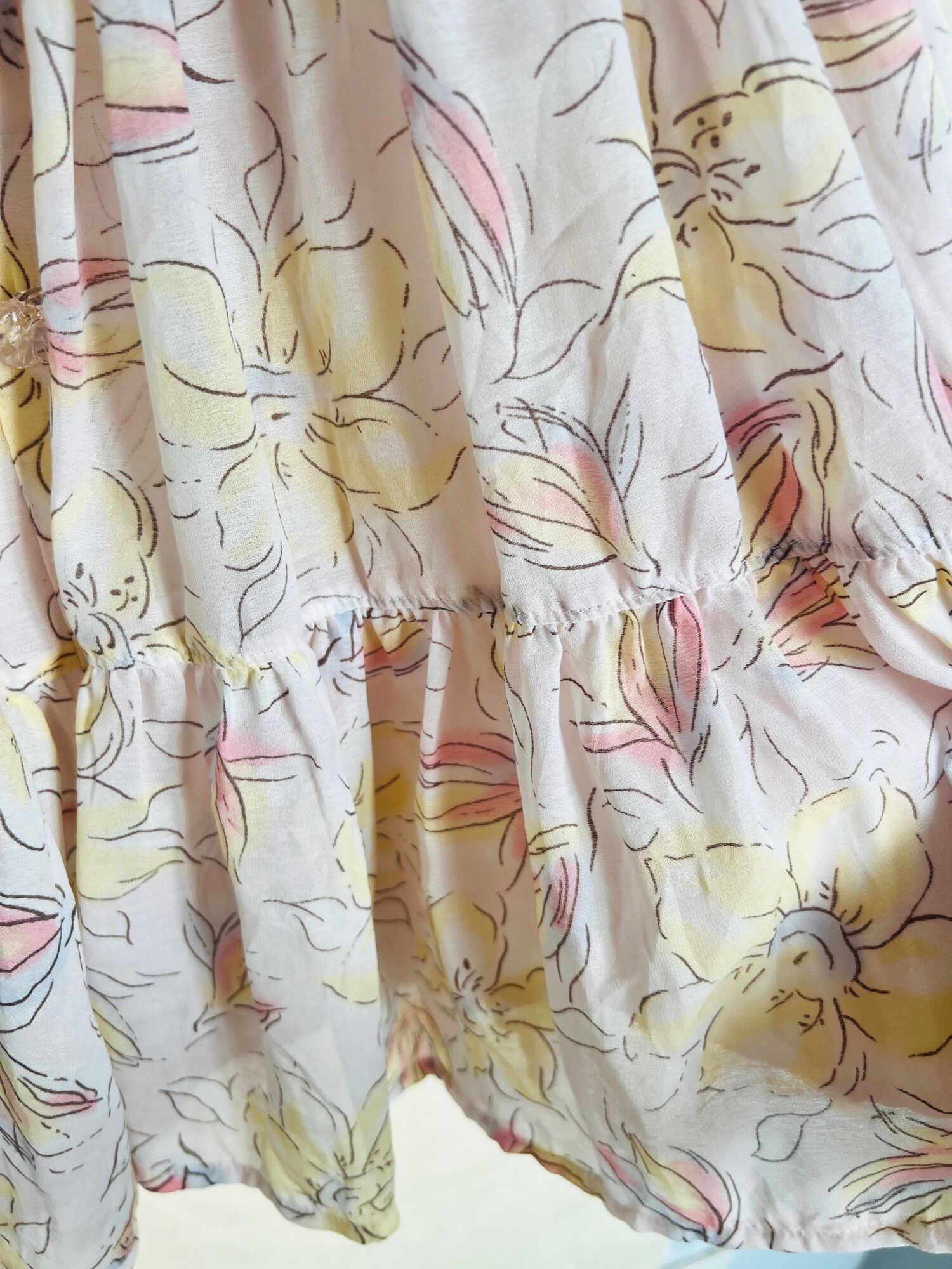 Đầm Hoa Trễ Vai sz S, new 99%