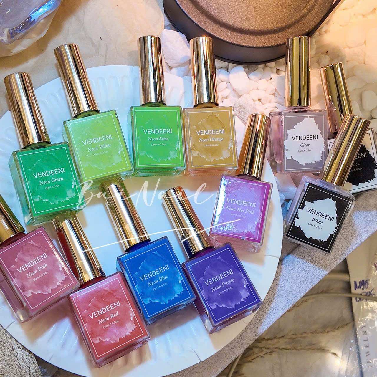 SET CỒN LOANG MÀU NEON VENDEENI 12 CHAI