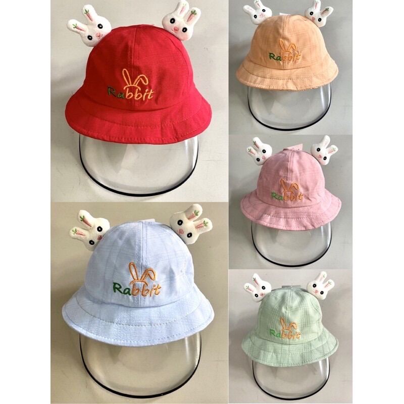 [ Bé 1-2 tuổi ] Mũ chống dịch, chống bụi cho trẻ em kèm màn che bảo vệ