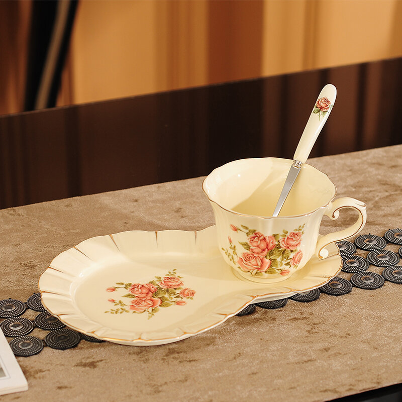 Rose European Ceramic Coffee Set Set Coffee Pot Afternoon Tea Scented Teapot Tea Cup Creative Wedding Gift