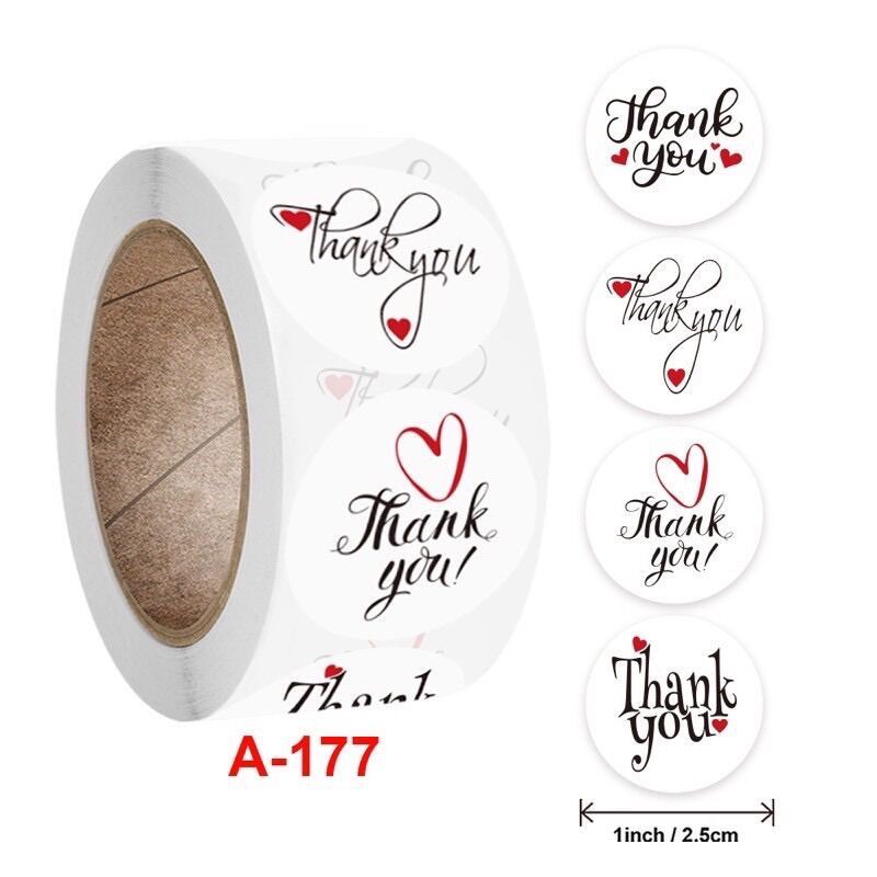 Cuộn 500 tem dán Thank You Meily Store