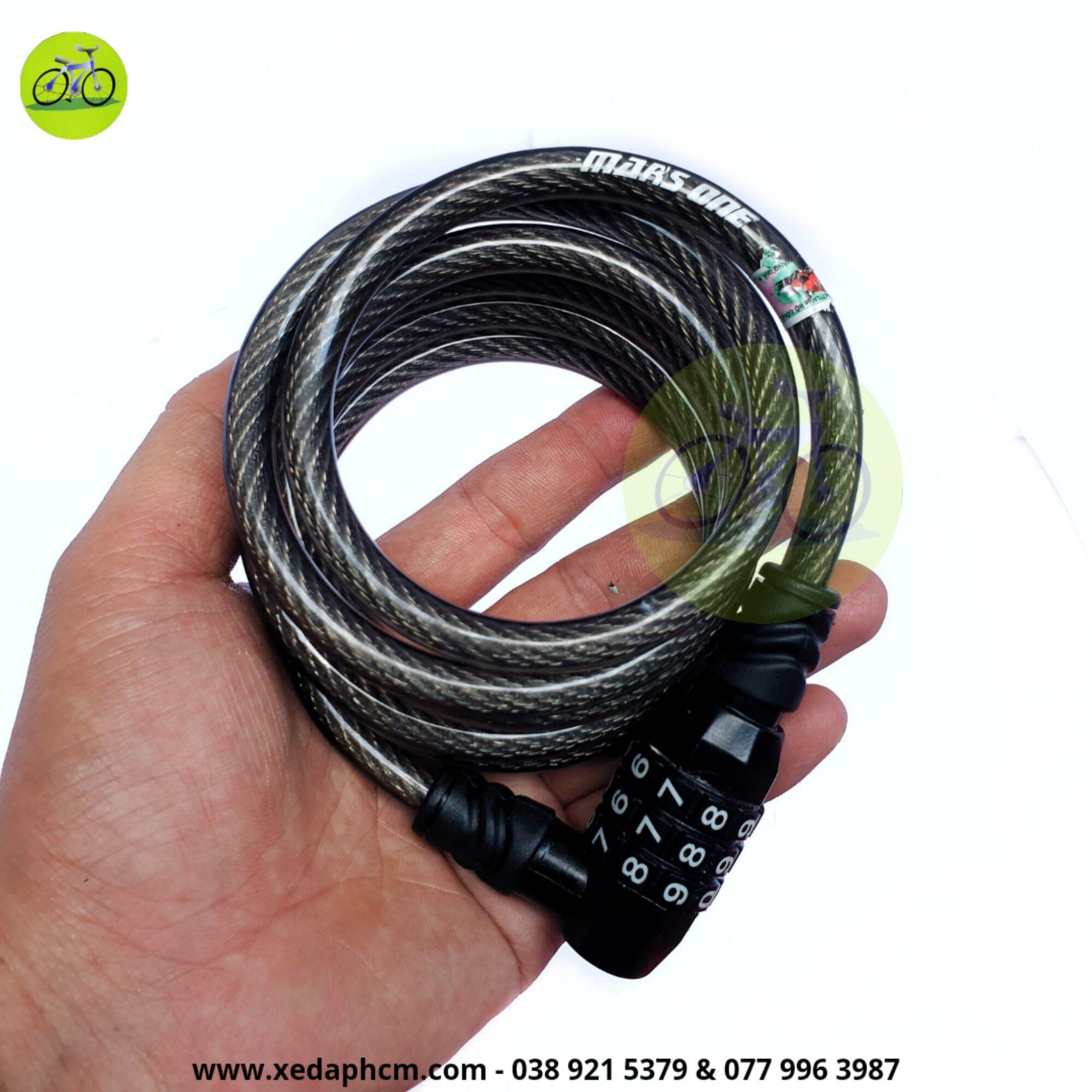 Khóa dây xe đạp 3 số cao cấp cho dài 1500mm