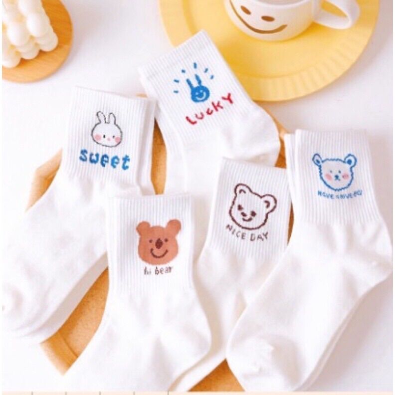 Tất vớ trắng cổ cao