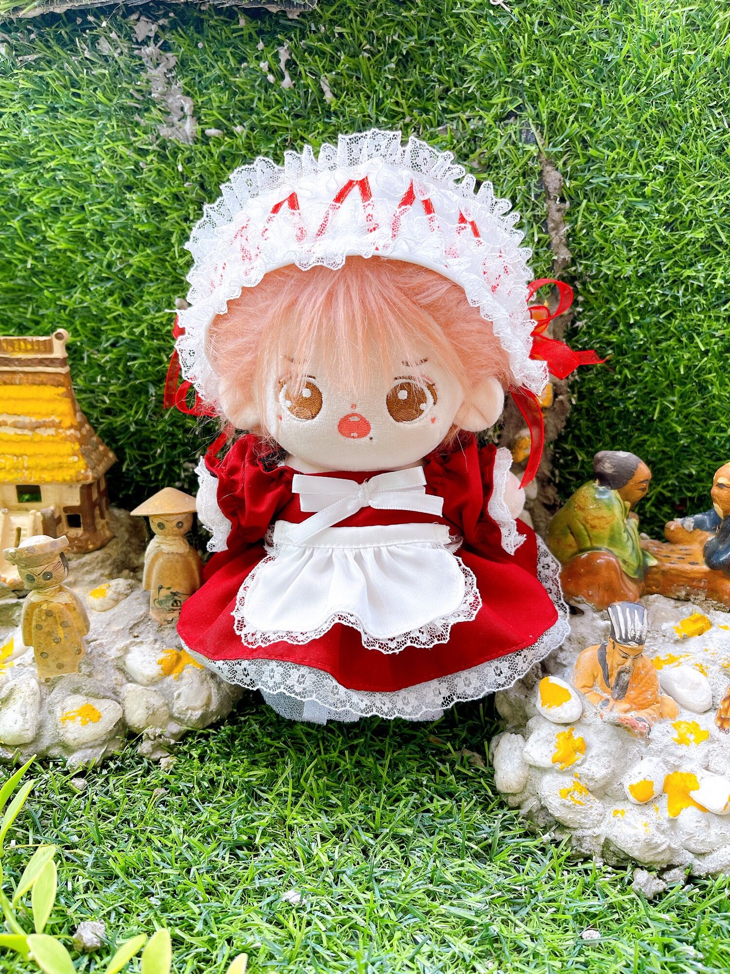 Outfit doll 20cm đầm kts kpop.đầm lolita hầu gái