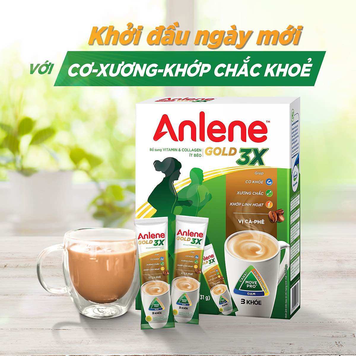 Hộp Anlene gold hương cafe 280g (8 gói x 35g)