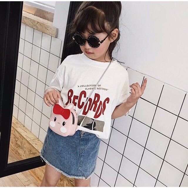 Túi đeo chéo thỏ hồng cute cho bé