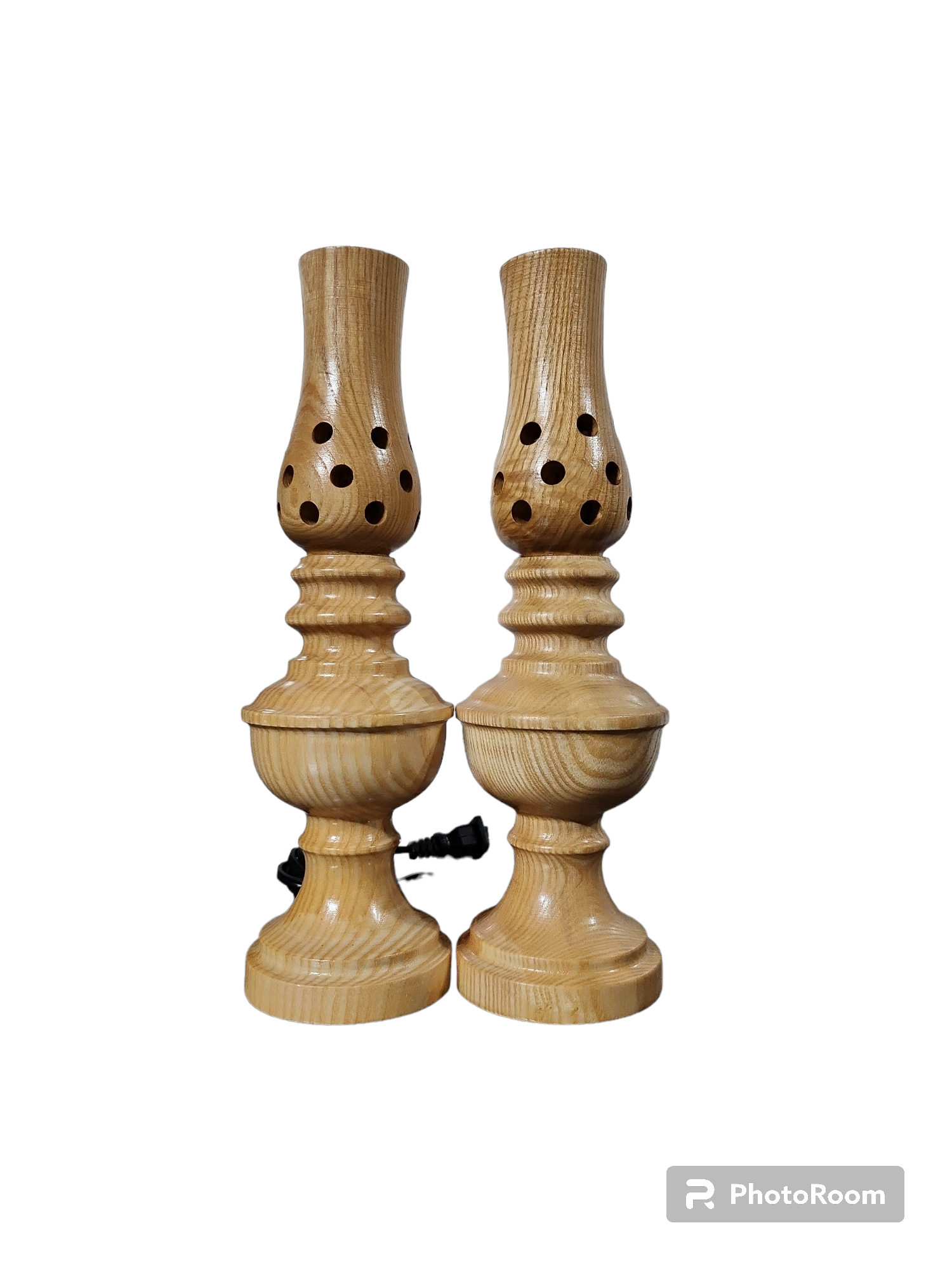 Đèn gỗ bàn thờ lớn (sồi, thông,gõ)cao 29cm