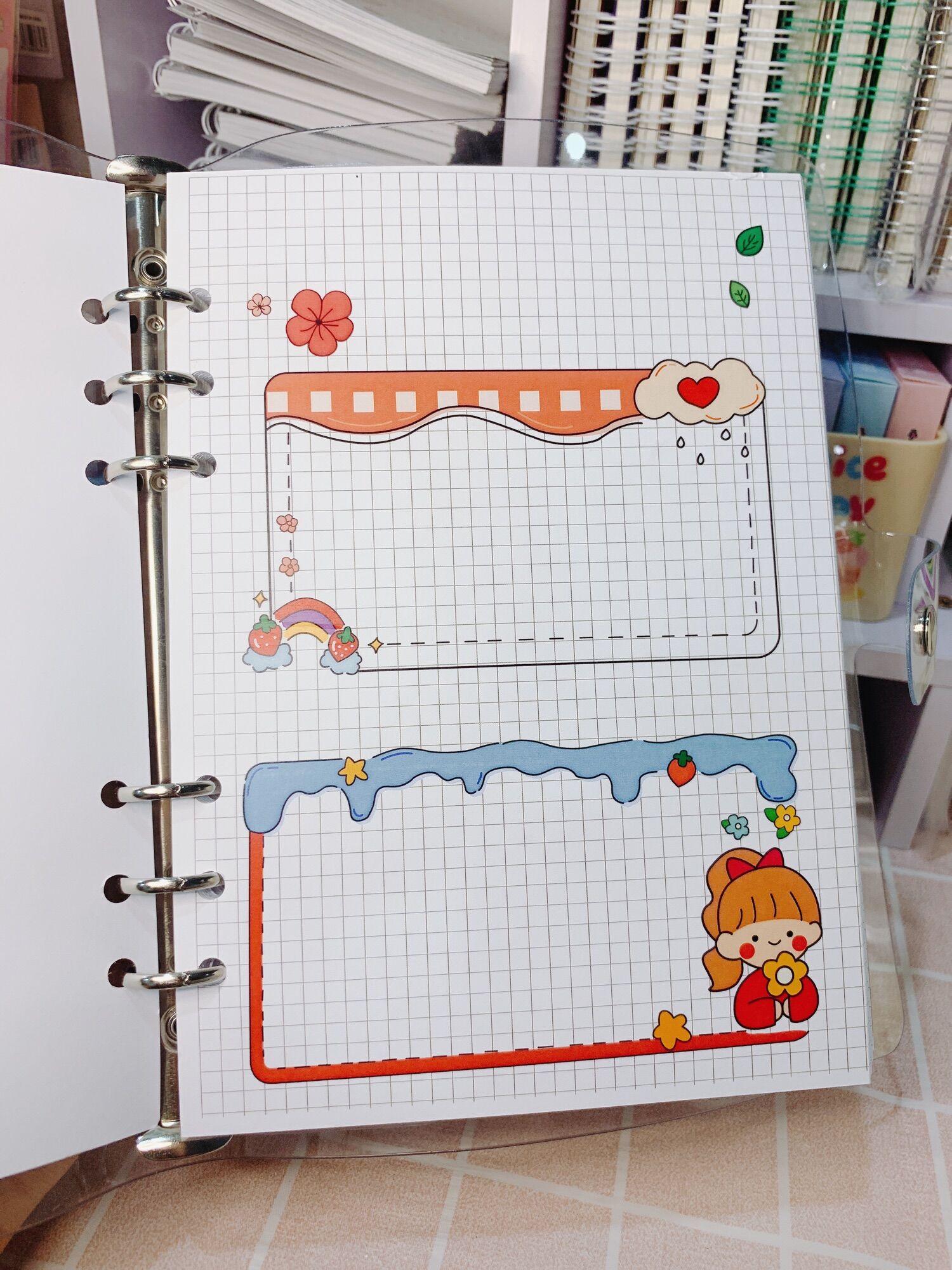 Sổ còng notebook 40 trang trang trí sẵn