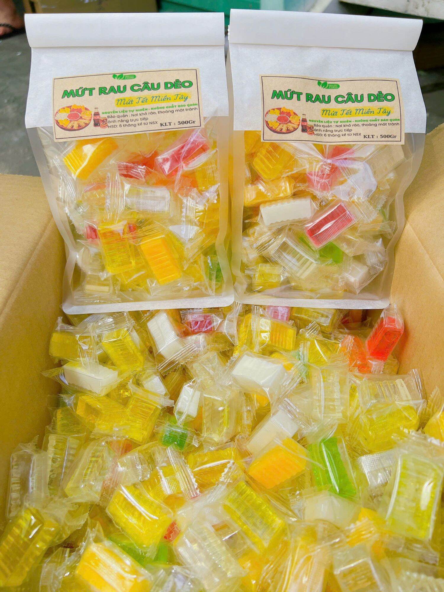 Mứt rau câu dẻo vị trái cây  1kg ( Ít ngọt)