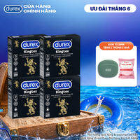 Bộ 4 hộp bao cao su Durex Kingtex ôm sát, bôi trơn (size 49mm, 3 bao/hộp)