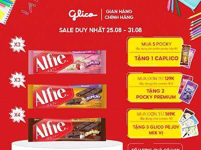 Combo 10 Thanh Mix Vị Socola Dạng Thanh Glico Alfie