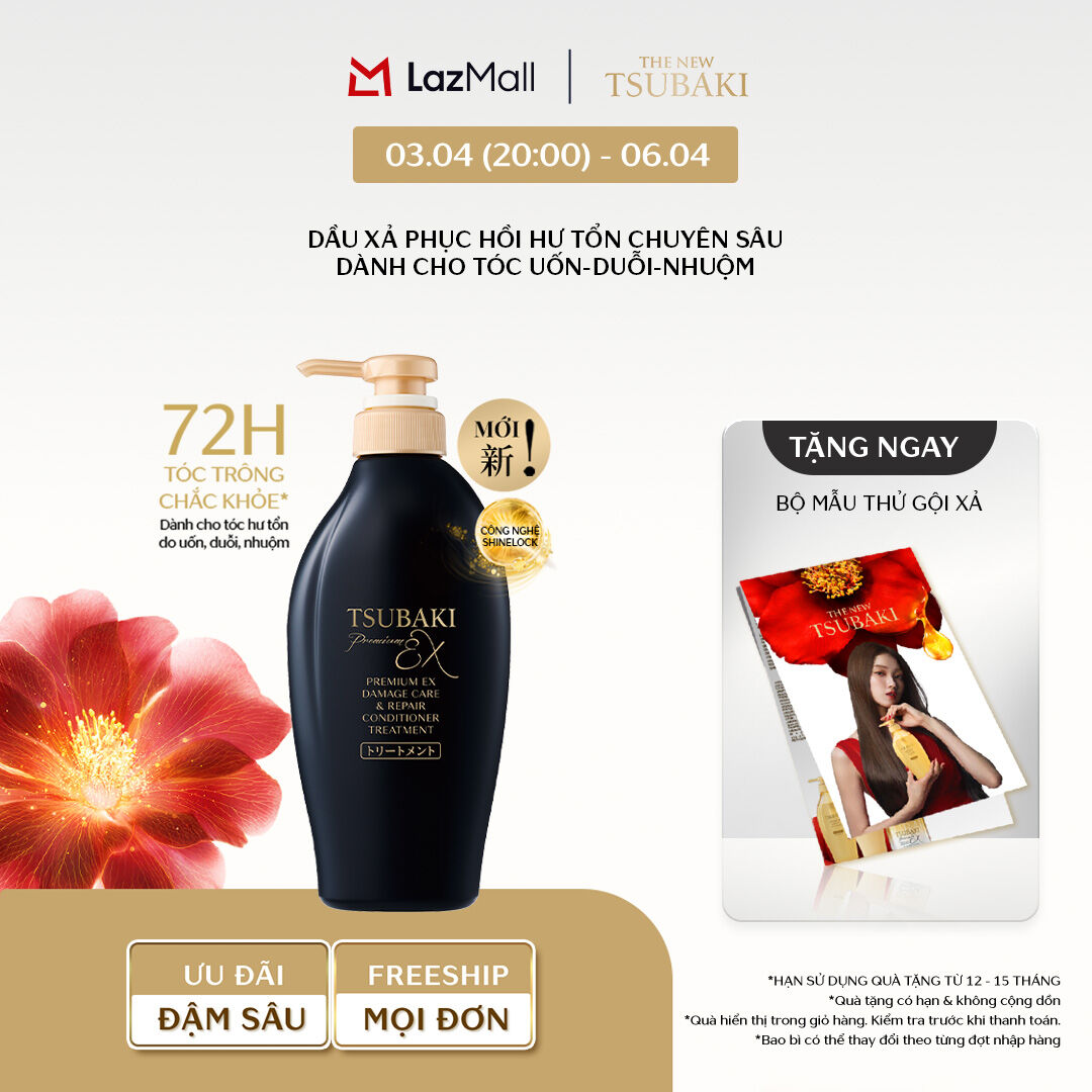 Dầu xả Phục hồi chuyên sâu Tsubaki Premium Ex Damage Care  Repair Conditioner Treatment 450ml
