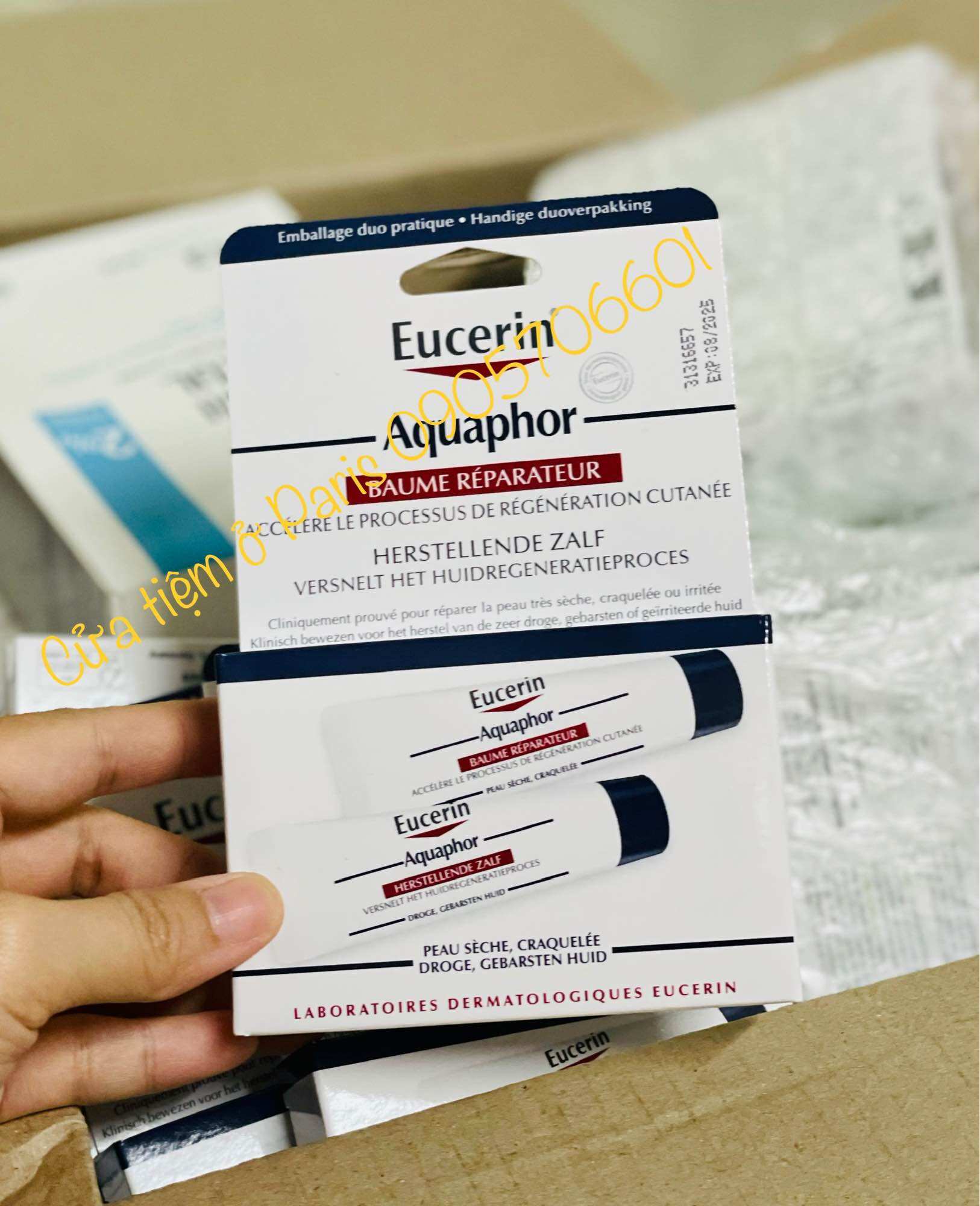 Dưỡng môi khô bong tróc, dưỡng ẩm đa năng phục hồi eucerin aquaphor 10ml