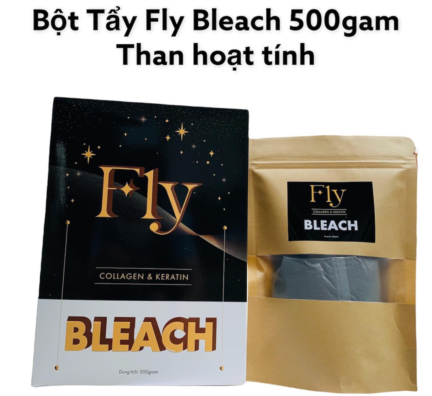 Bột Tẩy Tóc Fly Bleach Than Hoạt Tính 500gam Chính Hãng, Sản Phẩm An Toàn Không Gây Khô Rát -Tẩy 1 lần lên lv8,9