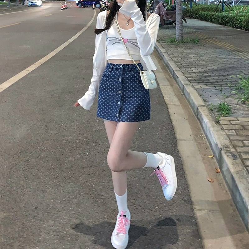 Set chân váy kaki áo croptop kèm áo khoác thun cotton mềm