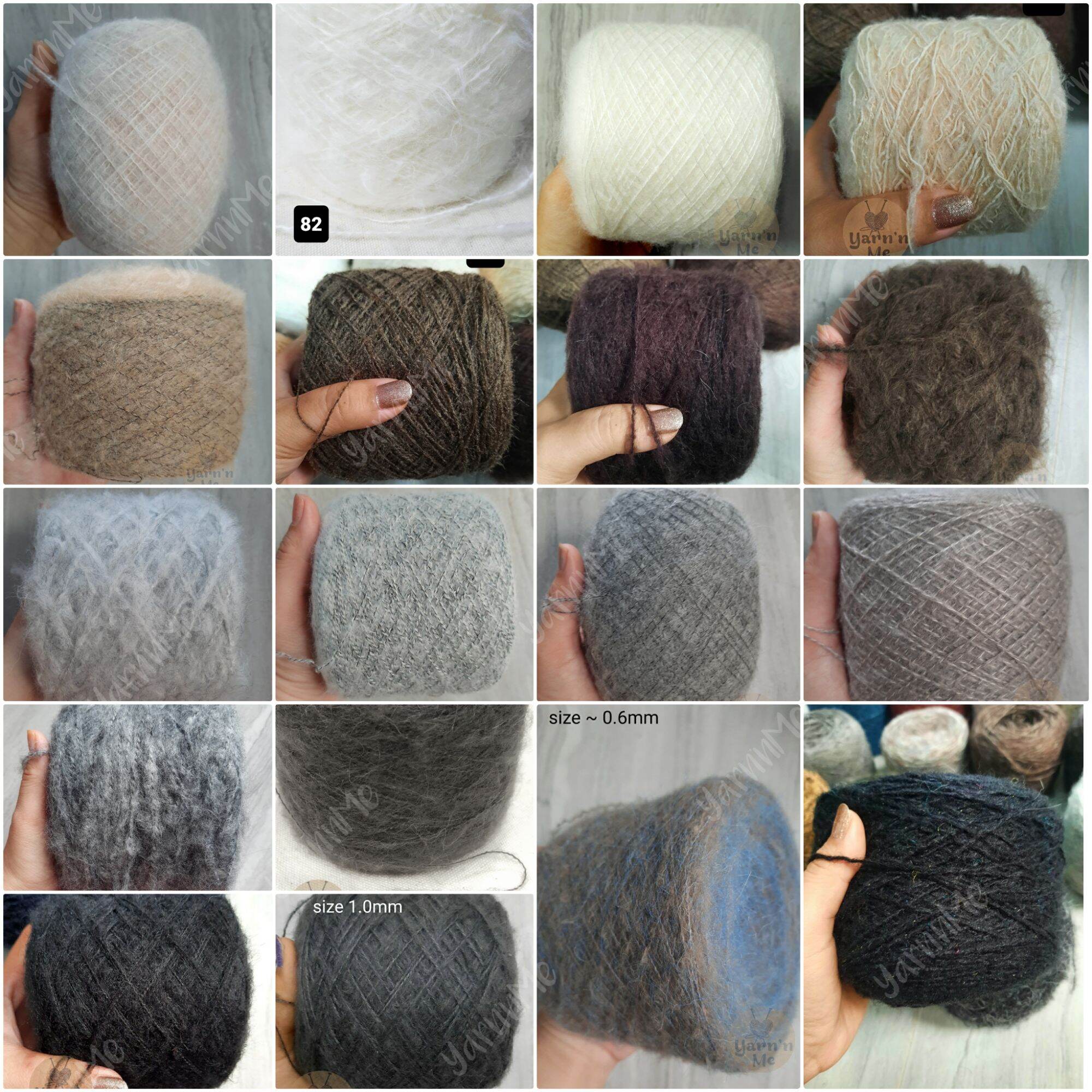(01-30)Len mohair Nhật tone trắng, be, xám, đen, be, cam nhiều size