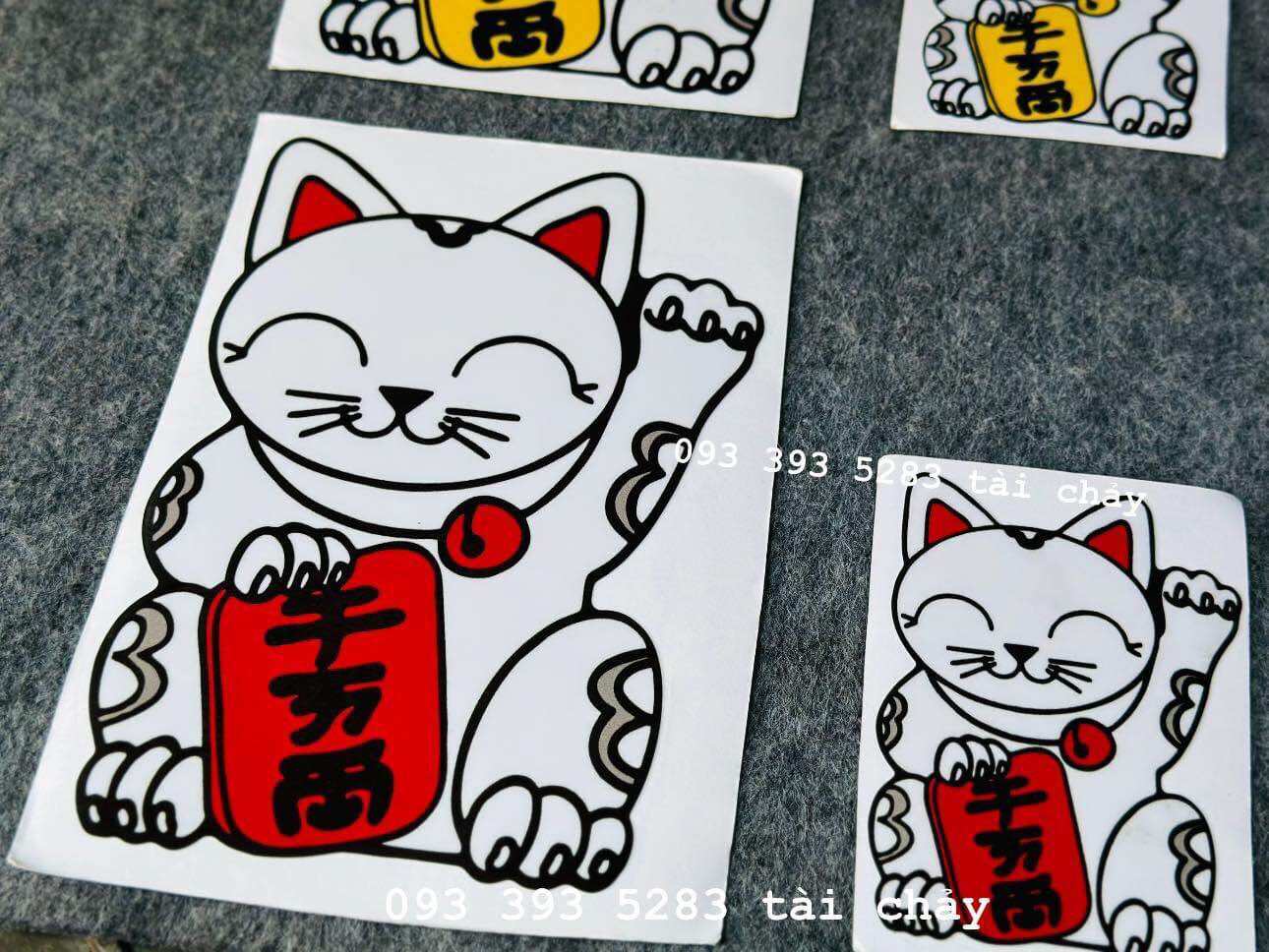 [ 1 MIẾNG ] TEM DECAL STICKER MÈO THẦN TÀI DÁN TRANG TRÍ XE