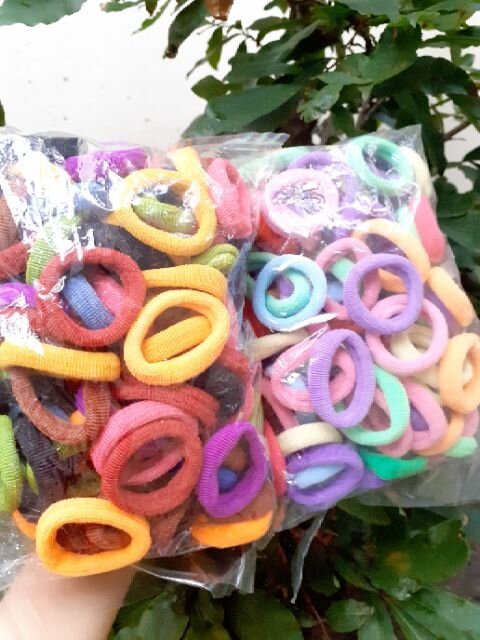 Túi 48 thun cột tóc cở nhỏ (bản 1cm,rộng 4cm)